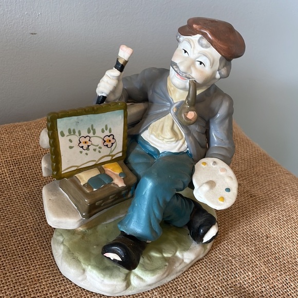 Antique ceramic painter in the park figurine - Picture 2 of 3